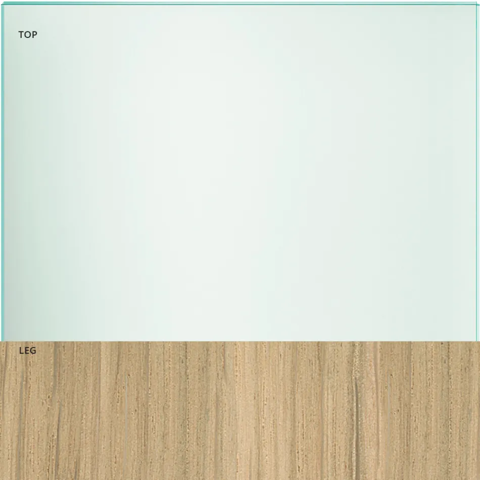 Mesa de Comedor en Vidrio y Patas en Roble o Nogal Canaletto - Aschio Viadurini