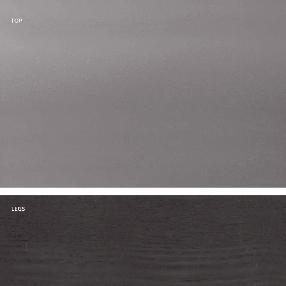 Mesa de comedor en vidrio y madera maciza hecha en Italia, Egisto. Viadurini