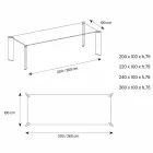 Mesa de comedor en cristal extraclaro diseño de lujo 4 dimensiones - Kuduro Viadurini