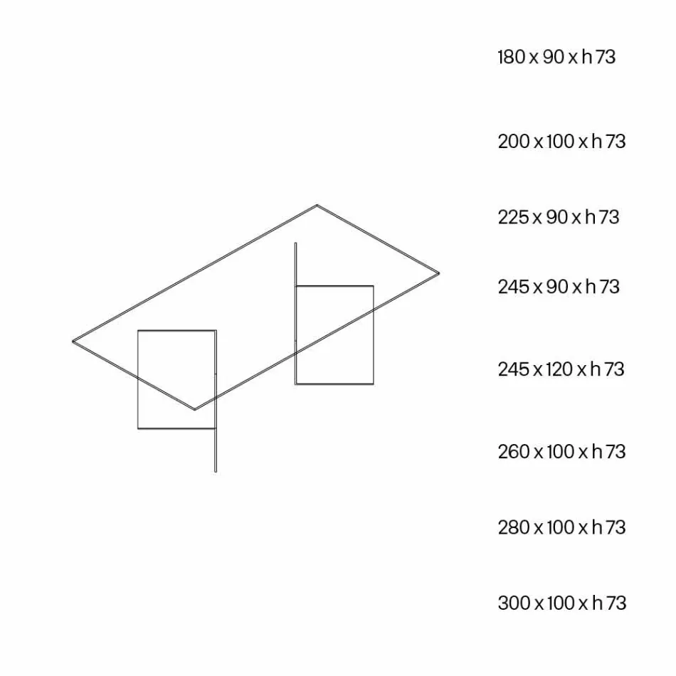 Mesa de comedor de diseño en vidrio extraclaro 8 dimensiones - Pollinare Viadurini