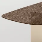Mesa de comedor de diseño Made in Italy en vidrio fusionado en bronce o ahumado - Moro Viadurini
