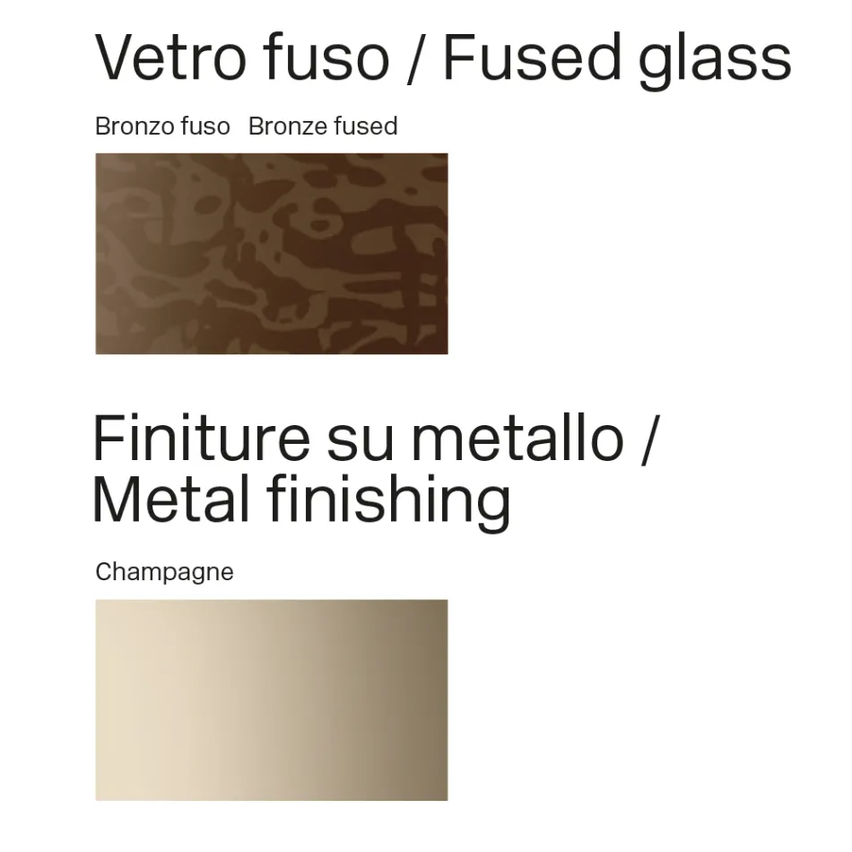 Mesa de comedor de diseño Made in Italy en vidrio fusionado en bronce o ahumado - Moro Viadurini