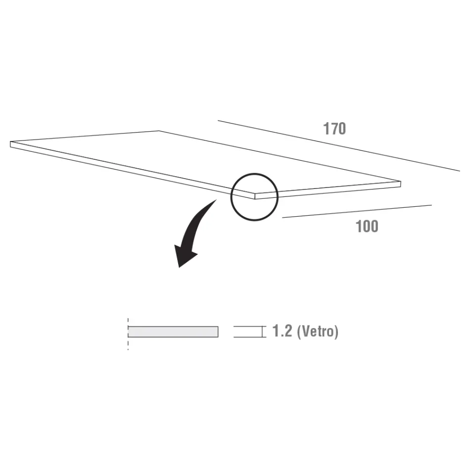 Mesa de comedor de lujo de metal y vidrio templado Made in Italy - Carlino Viadurini