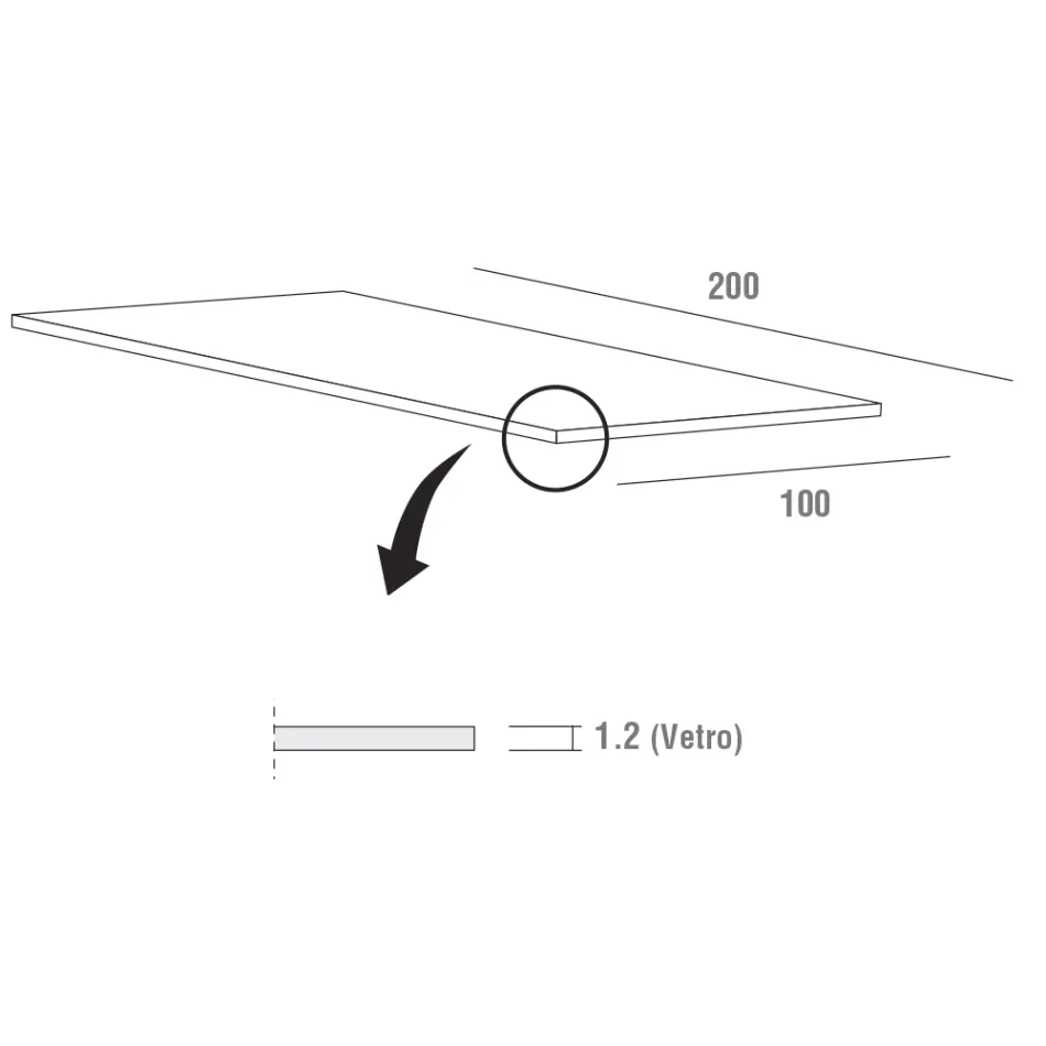 Mesa de comedor de lujo de metal y vidrio templado Made in Italy - Carlino Viadurini