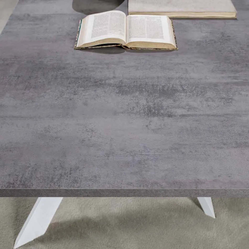 Mesa de comedor extensible moderna, tablero laminado - Marliana Viadurini