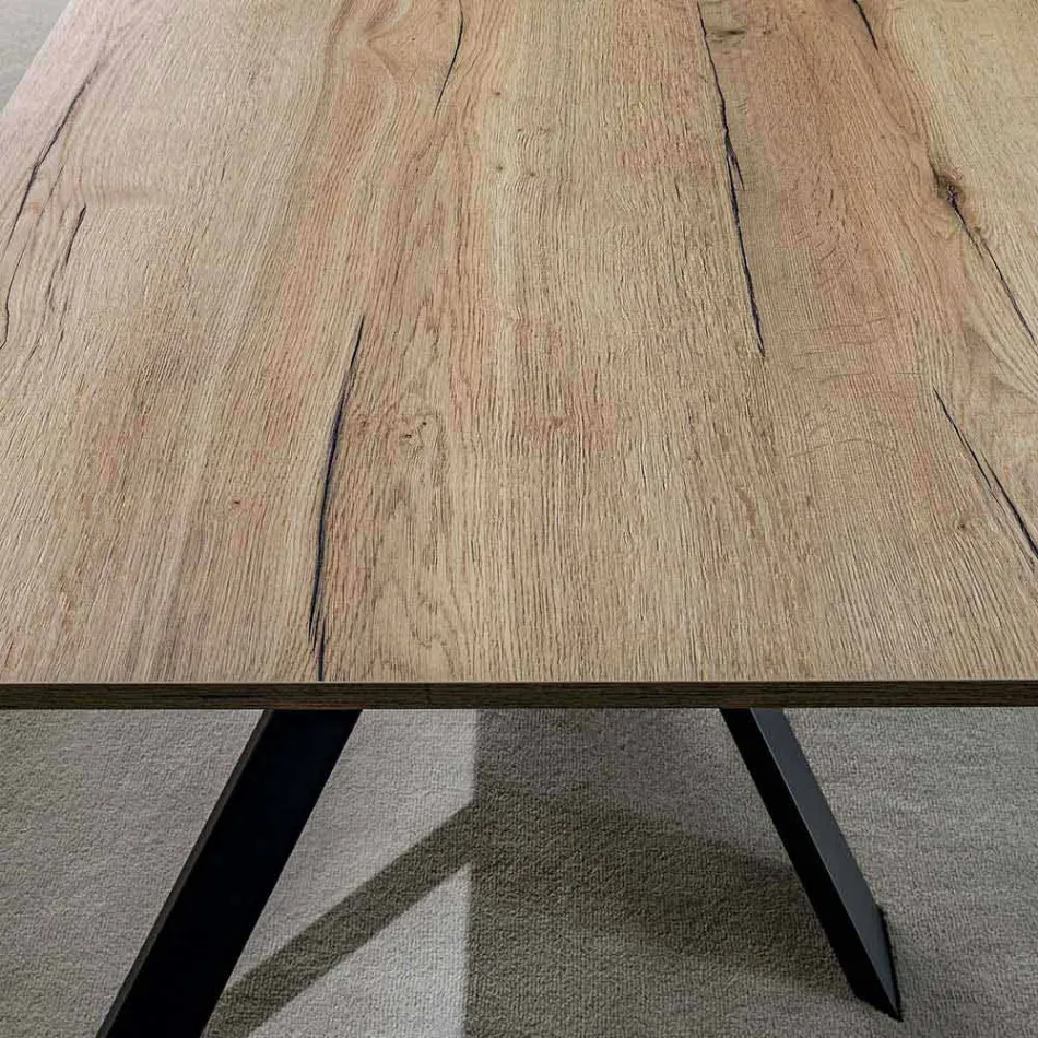 Mesa de comedor extensible moderna, tablero laminado - Marliana Viadurini