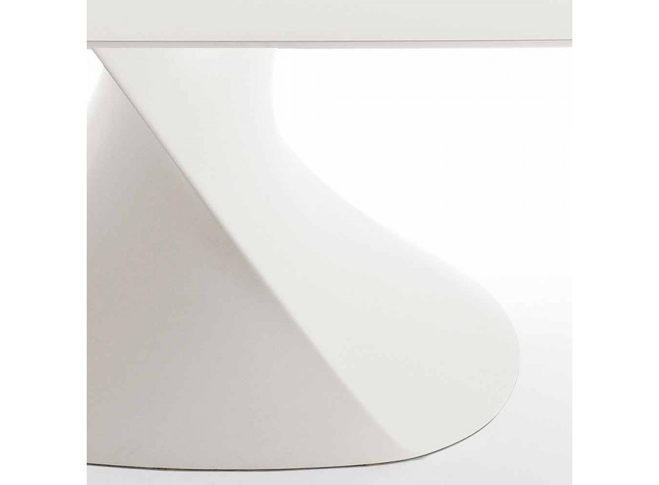 moderna mesa de comedor blanca en MDF acabado en roble 100x200cm Clark Viadurini