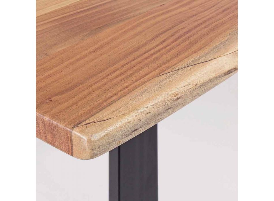 Mesa de comedor moderna Homemotion con tablero de madera de acacia - Vermont Viadurini
