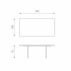 Mesa de comedor moderna en chapa de roble, patas de vidrio Nico Viadurini