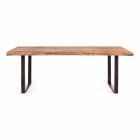 Mesa de comedor moderna en madera de acacia y acero Homemotion - Bingo Viadurini