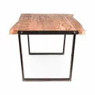 Mesa de comedor moderna en madera de acacia y acero Homemotion - Bingo Viadurini