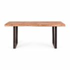 Mesa de comedor moderna en madera de acacia y acero Homemotion - Bingo Viadurini