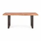 Mesa de comedor moderna en madera de acacia y acero Homemotion - Bingo Viadurini