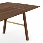 Mesa de comedor moderna de madera de fresno con detalles negros o dorados - Andria Viadurini