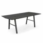 Mesa de comedor moderna de madera de fresno con detalles negros o dorados - Andria Viadurini