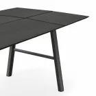 Mesa de comedor moderna de madera de fresno con detalles negros o dorados - Andria Viadurini