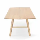 Mesa de comedor moderna de madera de fresno con detalles negros o dorados - Andria Viadurini