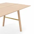 Mesa de comedor moderna de madera de fresno con detalles negros o dorados - Andria Viadurini