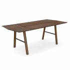 Mesa de comedor moderna de madera de fresno con detalles negros o dorados - Andria Viadurini