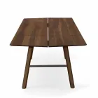 Mesa de comedor moderna de madera de fresno con detalles negros o dorados - Andria Viadurini