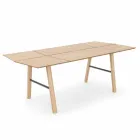 Mesa de comedor moderna de madera de fresno con detalles negros o dorados - Andria Viadurini