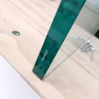 Mesa de comedor moderna en madera chapada y vidrio Made in Italy - Strappo Viadurini