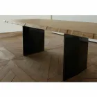 Mesa de comedor moderna de roble hecha en Italia 200x100cm Paul Viadurini
