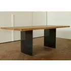 Mesa de comedor moderna de roble hecha en Italia 200x100cm Paul Viadurini
