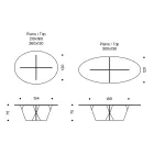 Mesa de comedor ovalada con tapa y base de vidrio Made in Italy - Tiseo Viadurini