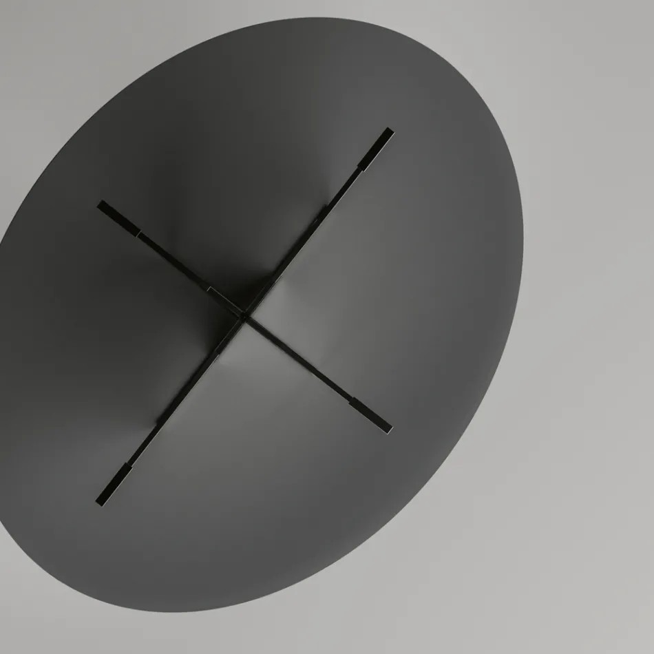 Mesa de comedor ovalada con tapa y base de vidrio Made in Italy - Tiseo Viadurini