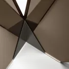 Mesa de comedor ovalada con tapa y base de vidrio Made in Italy - Tiseo Viadurini