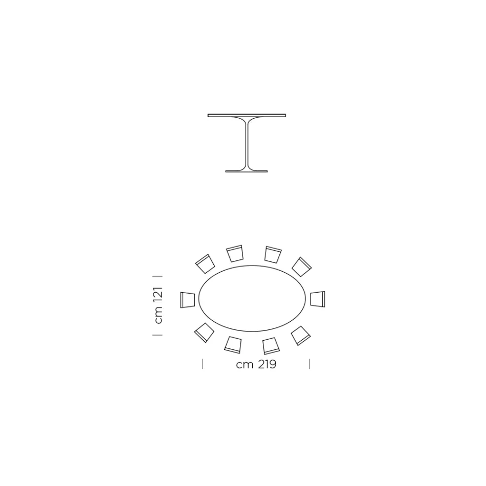 Mesa de comedor ovalada con tapa Fenix de lujo Made in Italy - Dollars Viadurini