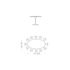 Mesa de comedor ovalada con tapa Fenix de lujo Made in Italy - Dollars Viadurini