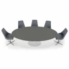Mesa de comedor ovalada con tapa Fenix de lujo Made in Italy - Dollars Viadurini