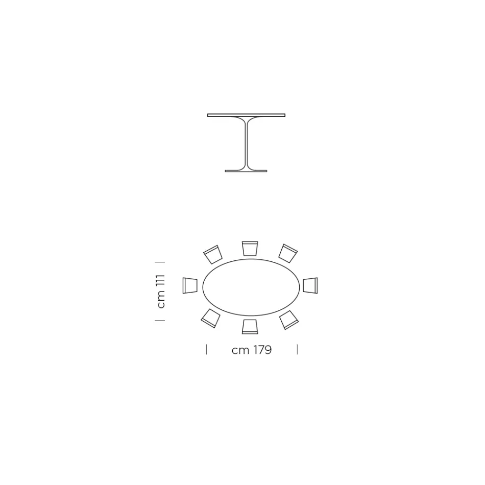 Mesa de comedor ovalada con tapa Fenix de lujo Made in Italy - Dollars Viadurini