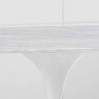 Mesa de comedor ovalada con sobre de mármol de Carrara Made in Italy - Nero Viadurini