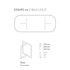 Mesa de comedor ovalada en gres porcelánico y metal Made in Italy - Emilio Viadurini