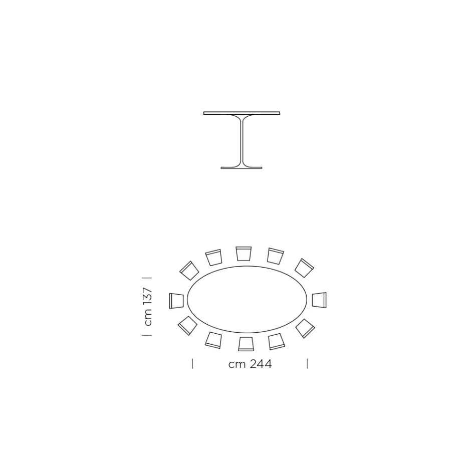 Mesa de comedor ovalada en laminado y aluminio Made in Italy, Precious - Dollars Viadurini