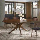 Mesa de comedor ovalada en MDF con estructura de madera maciza - Fulmine Viadurini