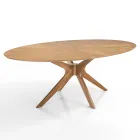 Mesa de comedor ovalada en MDF con estructura de madera maciza - Fulmine Viadurini