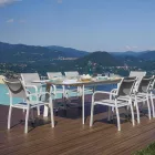 Mesa de comedor exterior extensible de hasta 240 cm en aluminio - Levanto Viadurini