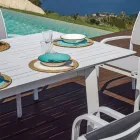Mesa de comedor exterior extensible de hasta 240 cm en aluminio - Levanto Viadurini