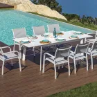 Mesa de comedor exterior extensible de hasta 240 cm en aluminio - Levanto Viadurini