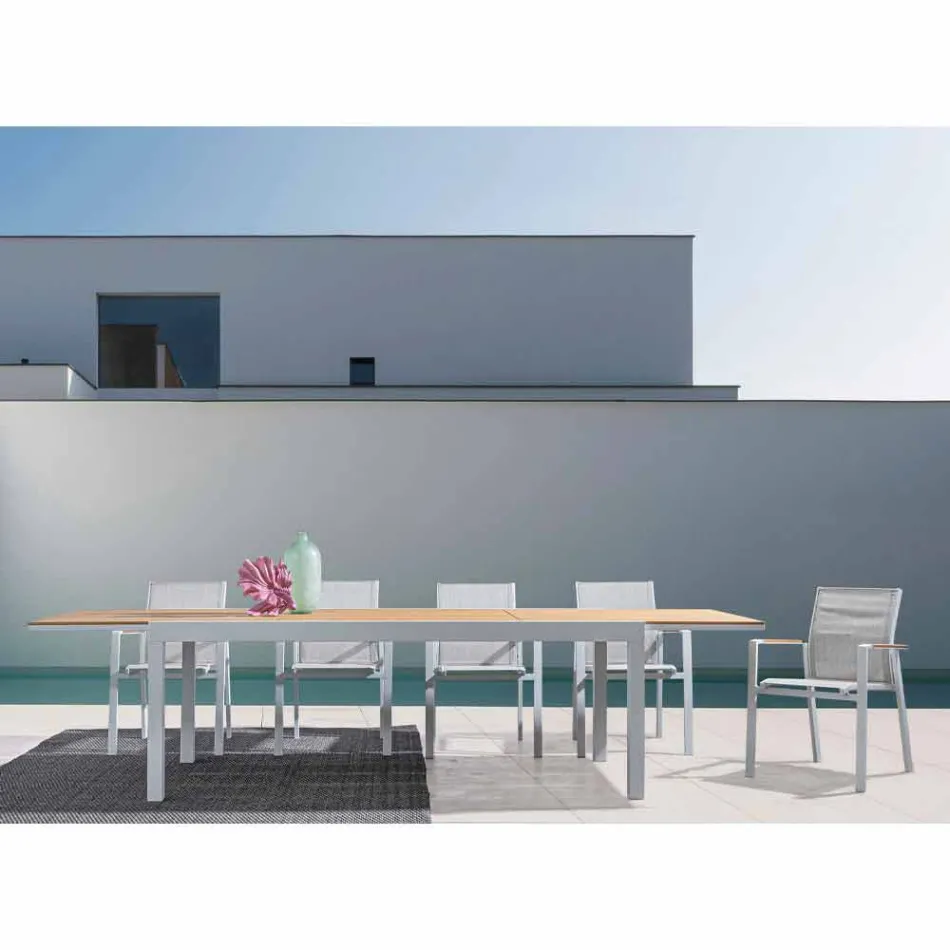 Mesa de comedor al aire libre con tapa extensible hasta 300 cm - Bolsa de viaje Viadurini