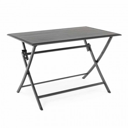 Mesa de comedor para exterior en aluminio con estructura plegable - Hunt Viadurini
