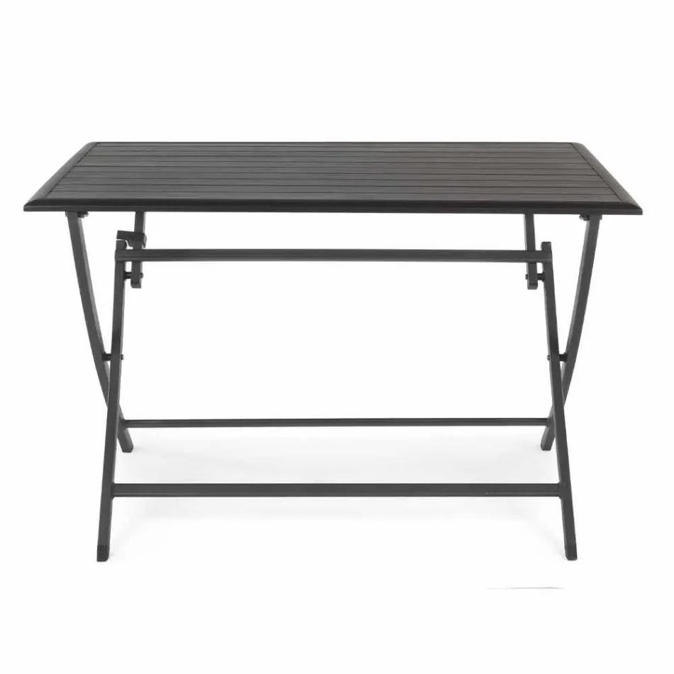 Mesa de comedor para exterior en aluminio con estructura plegable - Hunt Viadurini