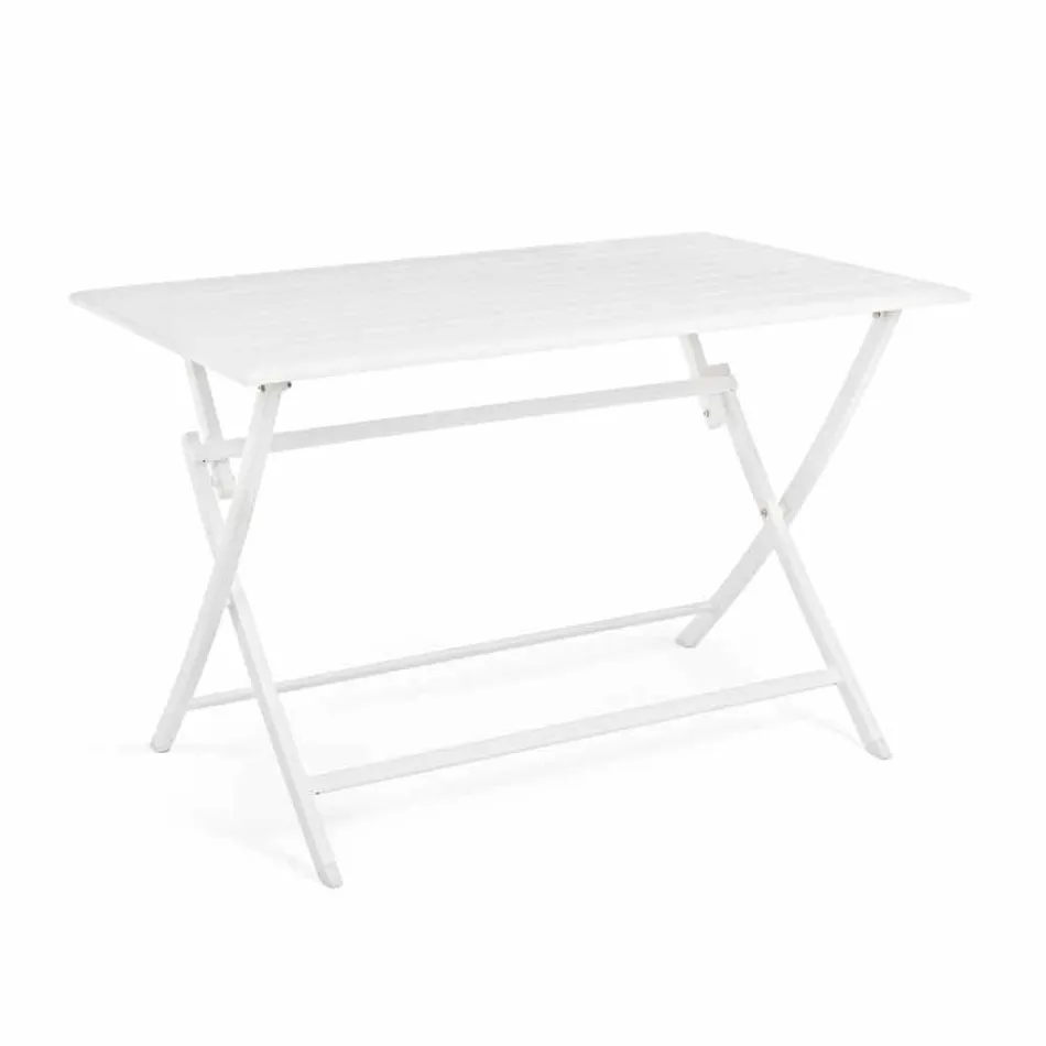 Mesa de comedor para exterior en aluminio con estructura plegable - Hunt Viadurini