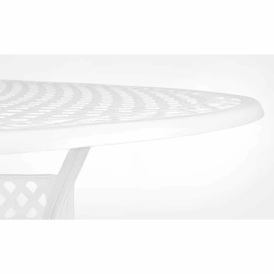 Mesa de comedor para exteriores en aluminio pintado blanco o antracita - Quick Viadurini