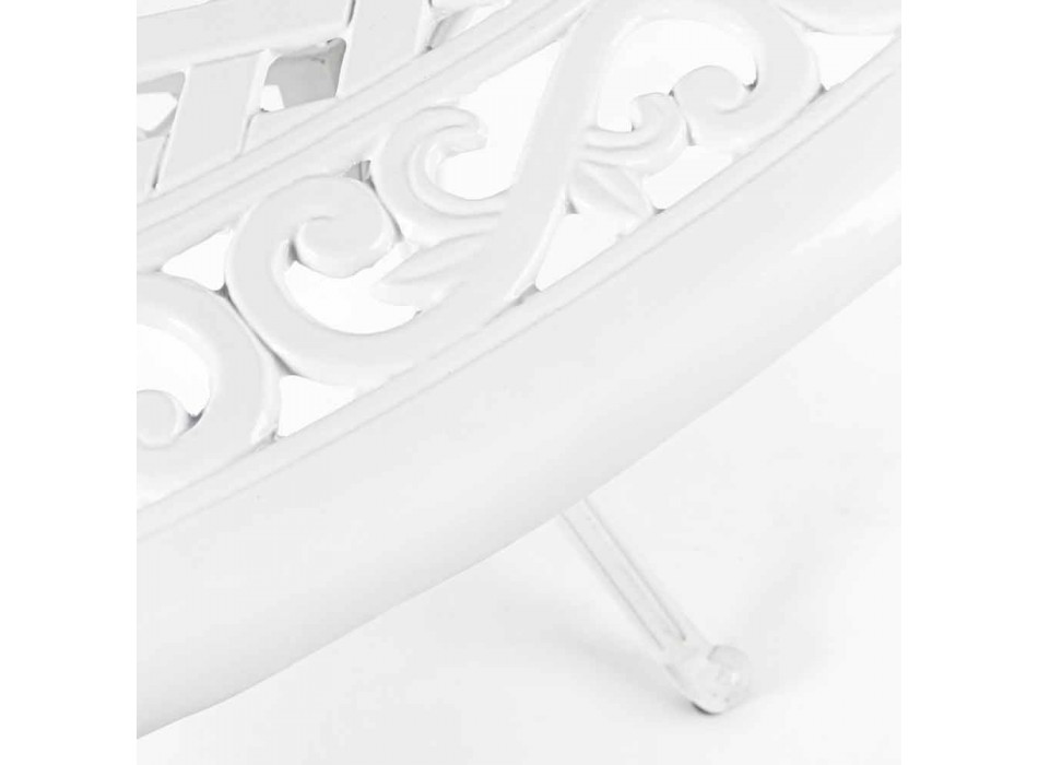 Mesa de comedor para exteriores en aluminio pintado blanco o antracita - Quick Viadurini