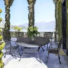 Mesa de comedor para exteriores en aluminio pintado blanco o antracita - Quick Viadurini